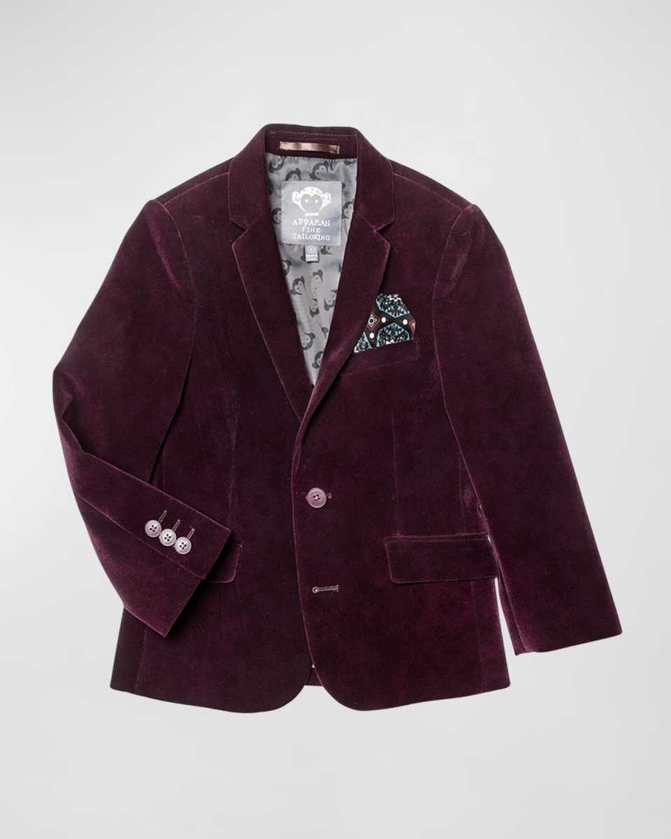 Boy's Velvet Suit Blazer, Size 3-14